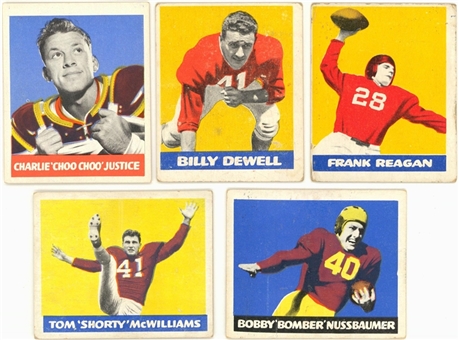 1948 Leaf Football Collection (6) - Including Five Cards and High Grade Wrapper